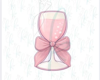 Tagliabiscotti a forma di bicchiere da vino con fiocco
