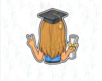 Peace Graduation Girl Cookie Cutter
