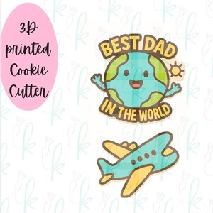 Best Dad In The World - Airplane Set of 2 Cookie Cutters