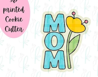 Tall Mom Flower Plaque Cookie Cutter