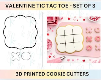Valentine Tic Tac Toe - 3D gedruckte Ausstechformen zum Valentinstag