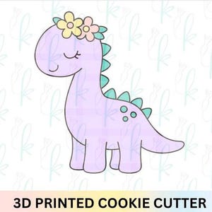 Girly Floral Dinosaur Cookie Cutter