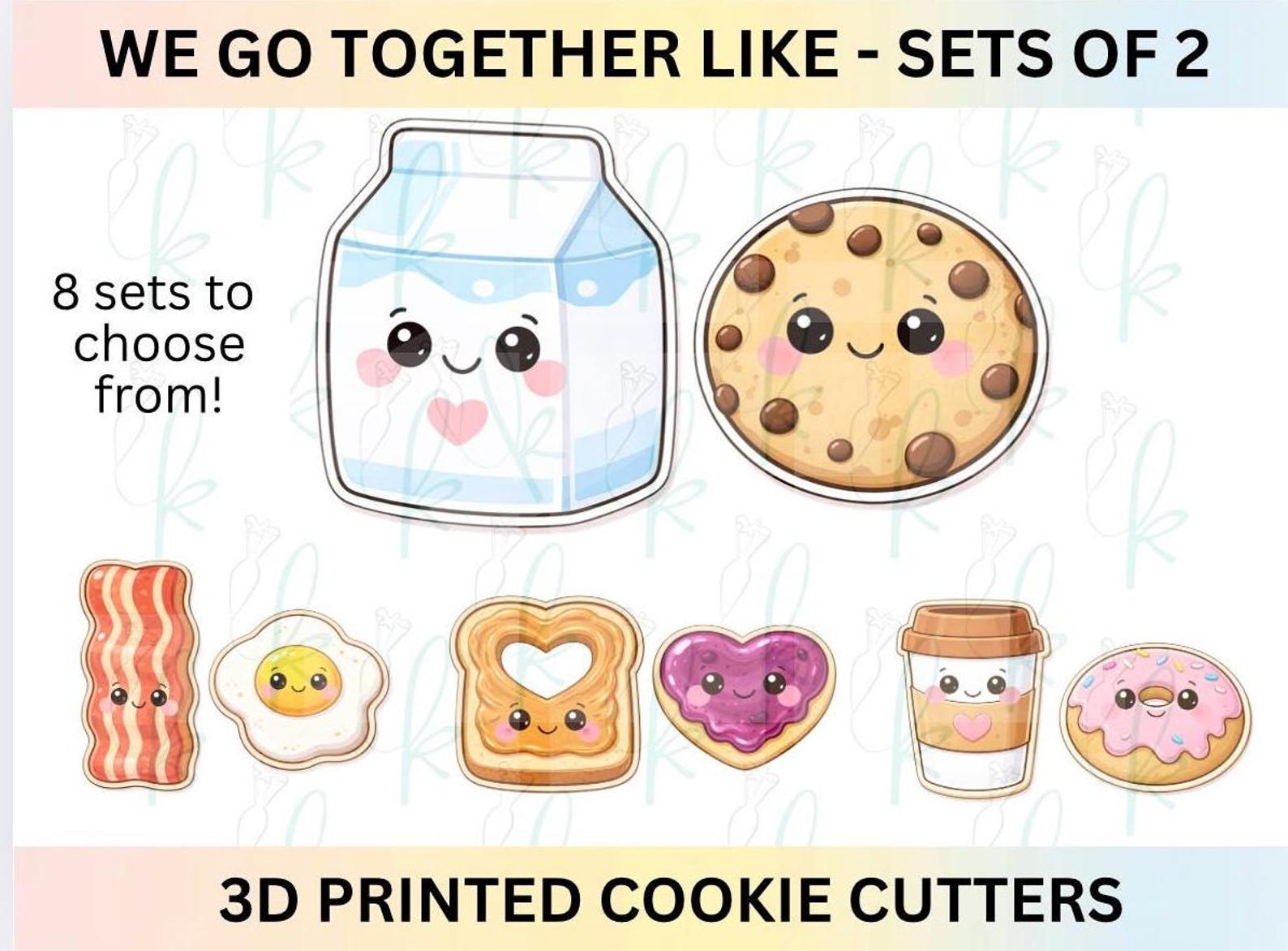 We Go Together Like - Sets of 2 Valentines Day 3D Printed Cookie ...