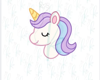 Cortador de galletas con forma de cabeza de unicornio