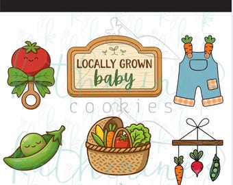 Lokalnie uprawiane baby shower – zestaw 6 obrazów PNG
