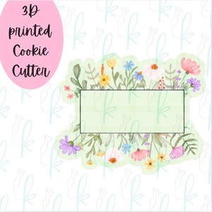 Wildflower Rectangle Plaque Cookie Cutter