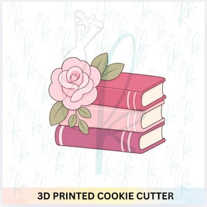 Floral Book Stack Cookie Cutter