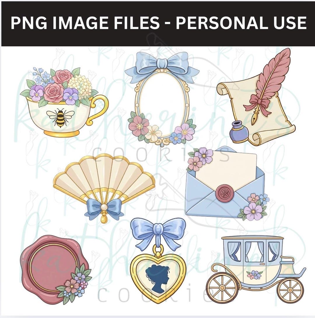 Regency Party PNG Images - Set of 8 Images - Etsy
