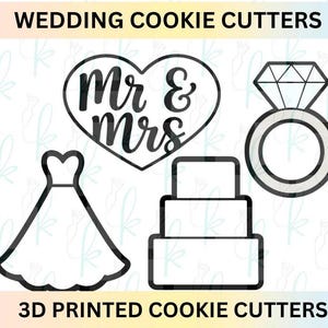 Wedding Set of 4 Cookie Cutters