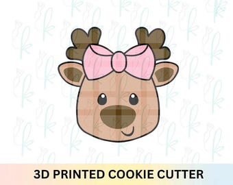 Bow Reindeer Face Cookie Cutter