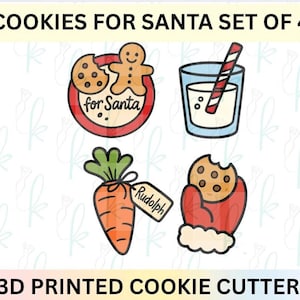 Galletas para Papá Noel - Juego de 4 cortadores de galletas impresos en 3D