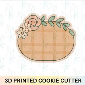 Floral Chunky Oval Plaque Cookie Cutter