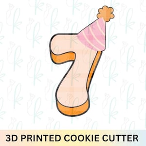 7 With Party Hat Cookie Cutter