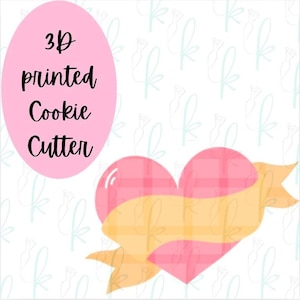 Heart Ribbon Plaque Cookie Cutter