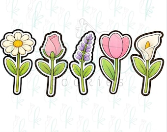 Tall Flower Cookie Cutters - 5.5” tall