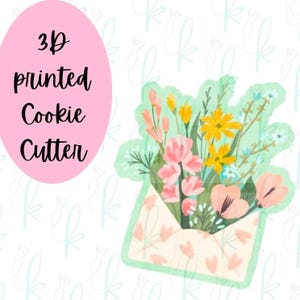 Cortador de galletas con forma de sobre floral