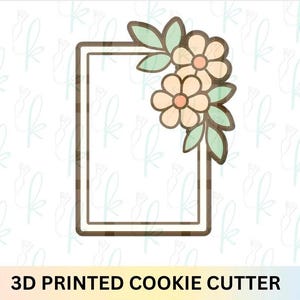 Floral Rectangle Frame Plaque Cookie Cutter