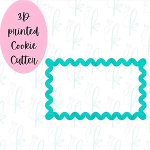 Funky Wavy Rectangle Plaque Cookie Cutter