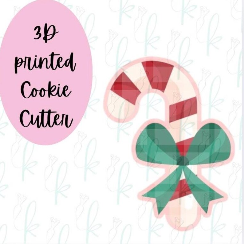 Candy Cane With Bow Cookie Cutter - Etsy