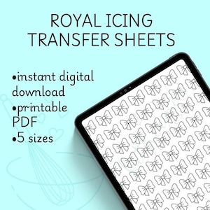 Bow Royal Icing Transfer Sheets