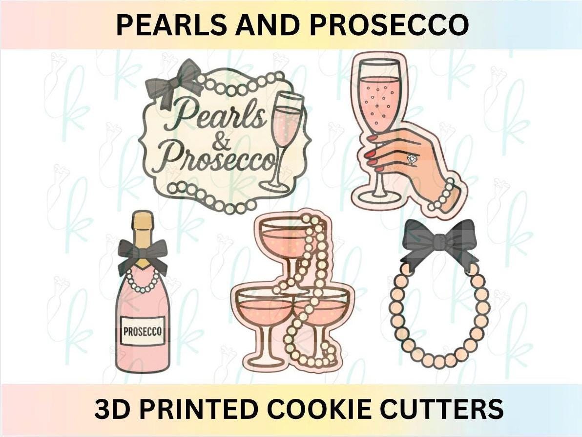 Pearls and Prosecco - Set of 5 Cookie Cutters