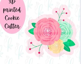 Modern Floral Plaque Cookie Cutter
