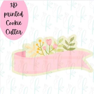 Wildflower Banner Plaque Cookie Cutter
