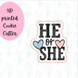 He or She Plaque Cookie Cutter