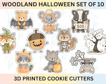 Woodland Halloween - set van 10 3D-geprinte koekjesvormpjes