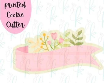 Wildflower Banner Plaque Cookie Cutter