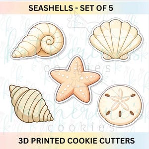 Conchas marinas - Juego de 5 cortadores de galletas