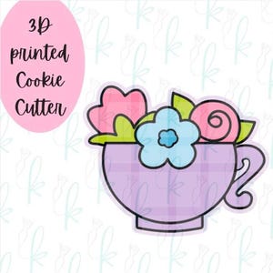 Modern Floral Teacup Cookie Cutter