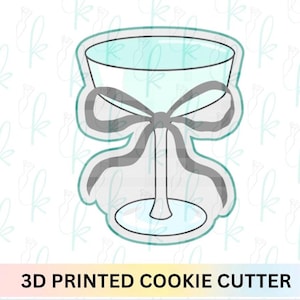 Champagne Coupe Glass with Bow Cookie Cutter