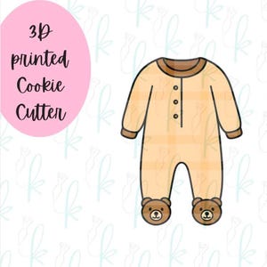 Bear Feet Baby Pajamas Cookie Cutter