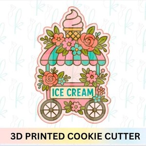 花柄アイスクリームカートクッキーカッター