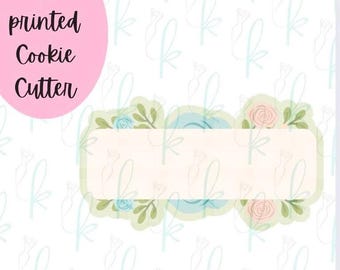 Skinny Modern Floral Plaque Cookie Cutter