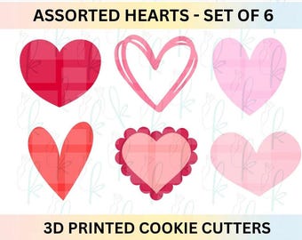 Assorted Hearts - Set of 6 Cookie Cutters