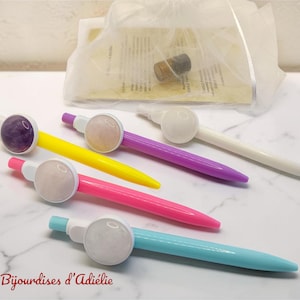 "Fairy Ink" pen, natural stone cabochons and with essential oil
