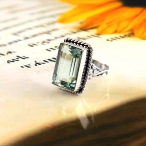 Aquamarine Ring, 925 Sterling Silver Ring, Gemstone Ring, Wide Band Ring, Handmade Ring, Boho Ring, Designer Ring, Aquamarine Jewelry