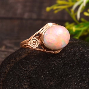White Opal Ring, White Fire Opal Ring, Multicolour Fire Opal, Silver Opal Ring, Fire Opal Ring, Promise Ring, Opal Gemstone Ring, Opal
