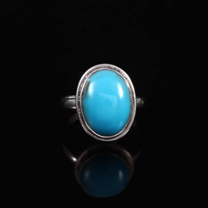 Natürlicher Türkis Ring, 92.5% Sterling Silber Ring, Handgemachter Ring, Minimalist Ring, Silber Ring, Natürlicher Türkis Edelstein Ring