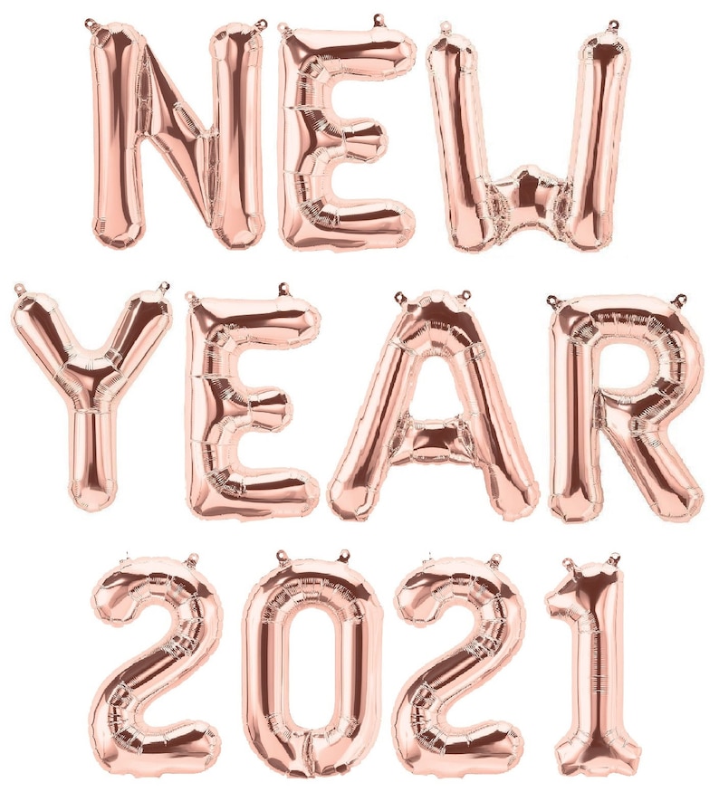 New Year 2021 Rose GoldGoldSilverBluePink Balloons Letters Party Birthday Anniversary Christmas Decoration 16 Foil Balloons