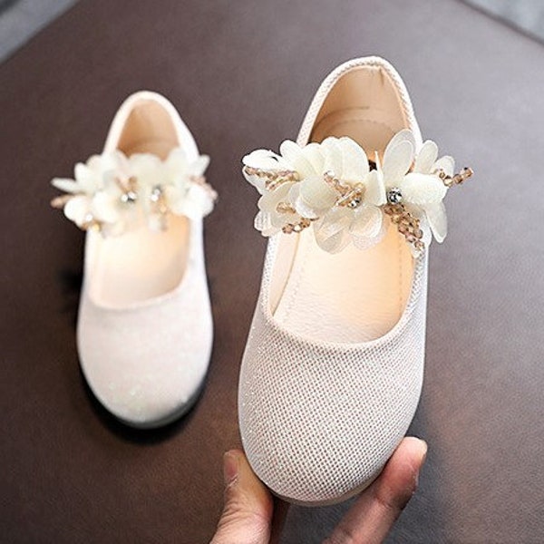champagne flower girl shoes
