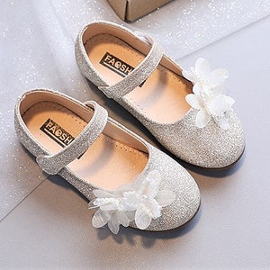 Zapatos de niña de las flores para boda, zapatos de vestir marfil, zapatos  para niñas, tacones crema Mary Jane Pascua para niños, zapatos elegantes de