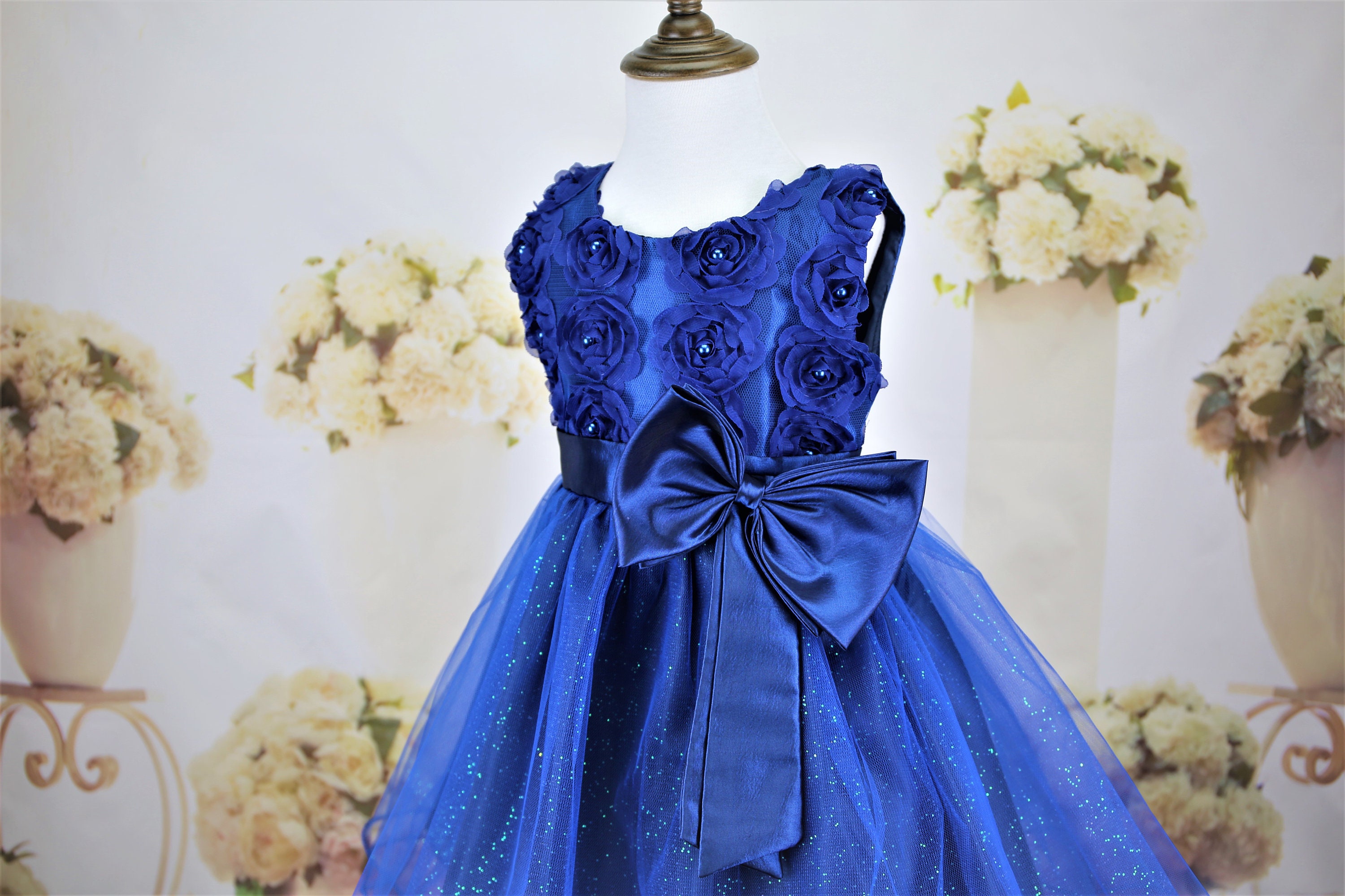 Royal Blue Flower Girl Lace Dress Flower Girl Royal Blue Etsy