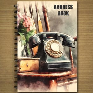 ADDRESS BOOK *phone book  * phone numbers * address * emergency contacts * notes * vintage * rotary phone * cell phone