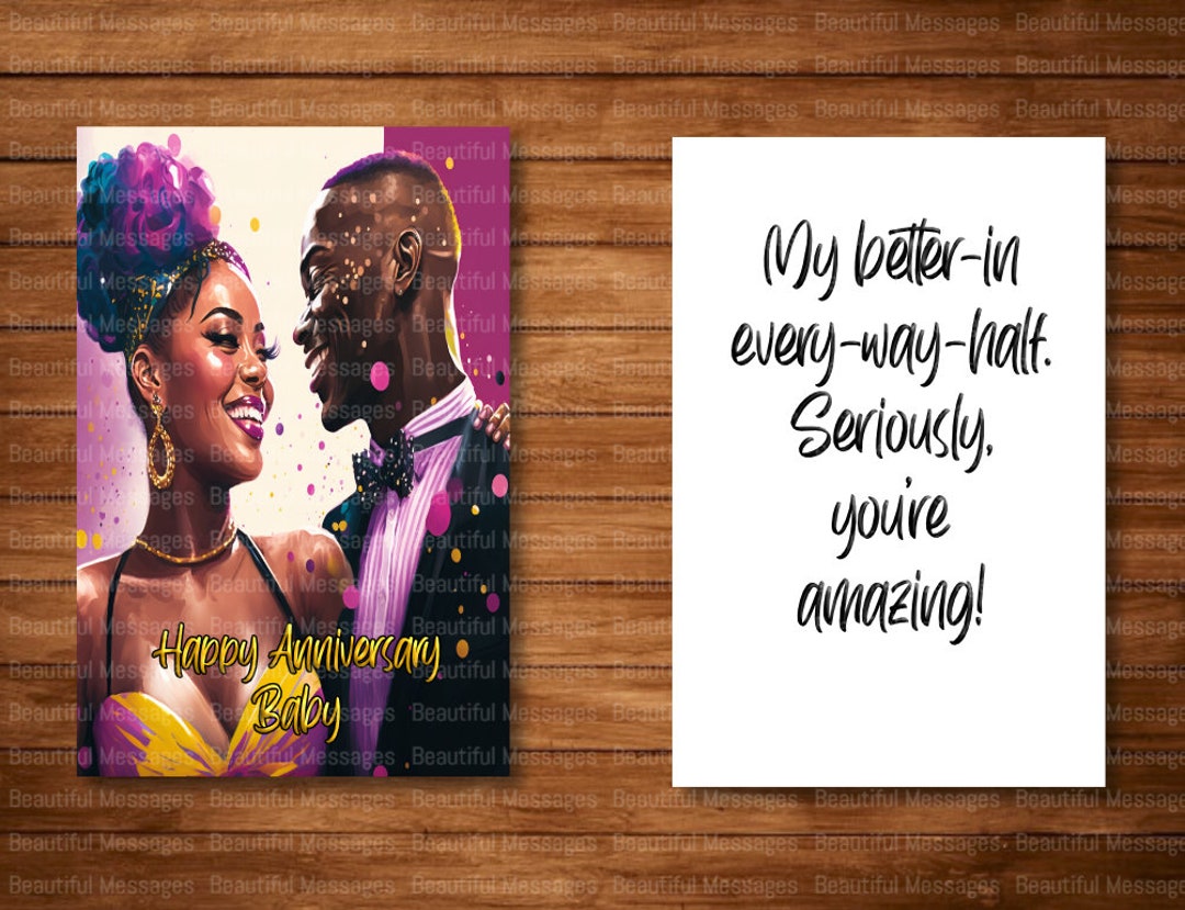 Anniversary Happy Anniversary African american Card Couple Just Because