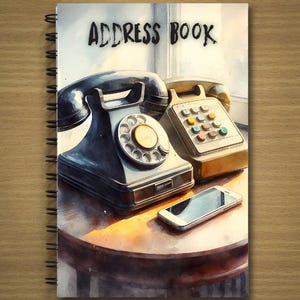 ADDRESS BOOK *phone book  * phone numbers * address * emergency contacts * notes * vintage * rotary phone * cell phone