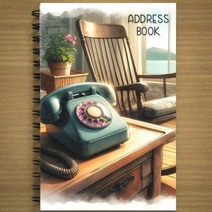 ADDRESS BOOK *phone book  * phone numbers * address * emergency contacts * notes * vintage * rotary phone * cell phone