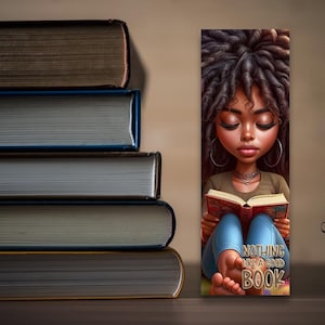 BOOKMARK - Nothing Like a Good Book - women - girls - reading - books - bookmark - reading - journaling - diary - African American